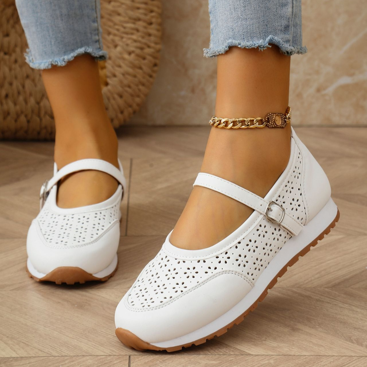 Women Shoes Us To Eu - Women's Perforated Sneakers Summer Breathable Casual