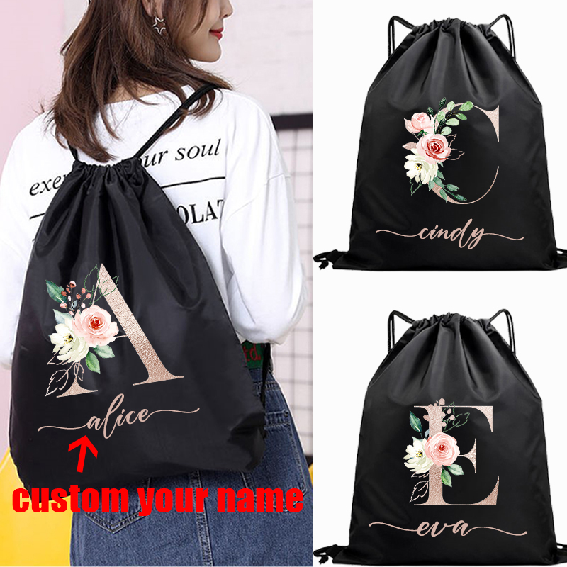 Women Shoes Name - Custom Name Cycling Backpack Gym Drawstring
