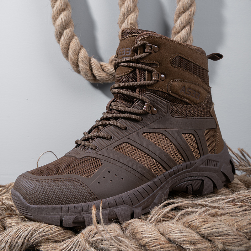 Suede Ankle Boot - Men Tactical Boots Lace Up Desert