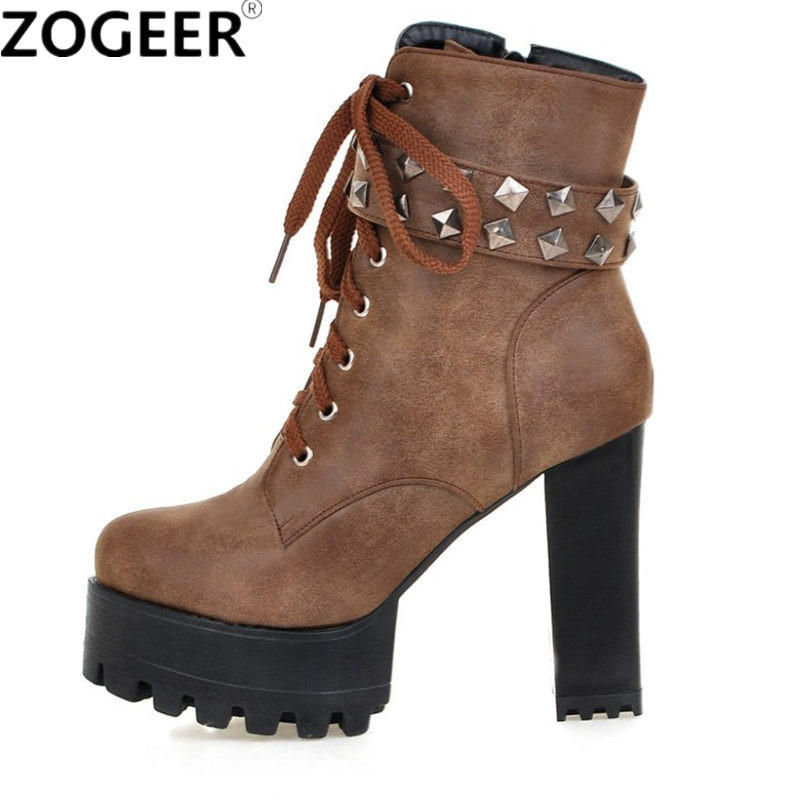 Women'S Shoes Big Feet - Fashion Women Ankle Boots Platform Punk