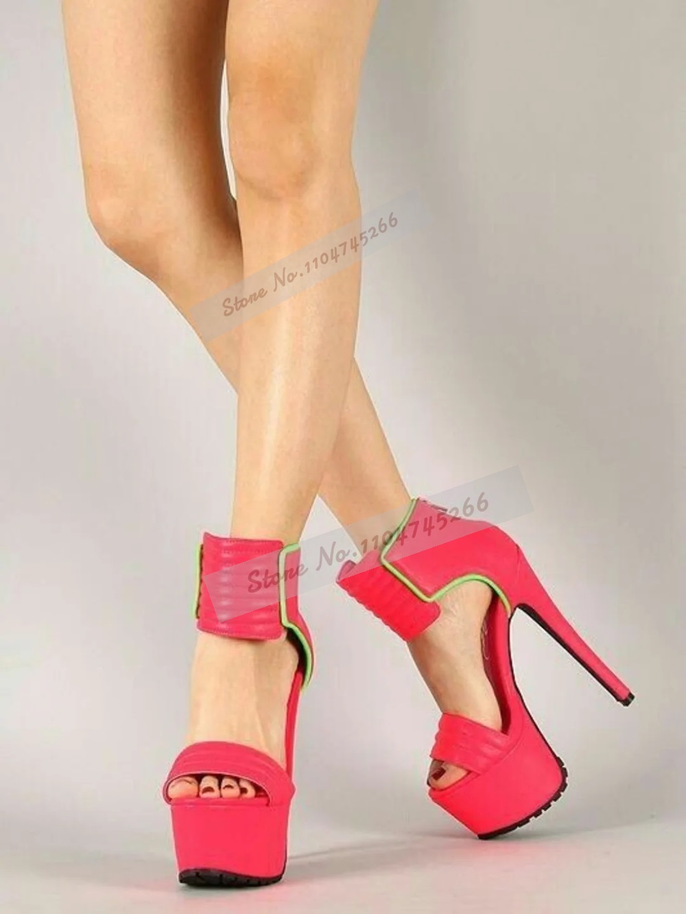 Rose Red Matte Leather Striped - Wide Fit Heels のレビューと価格