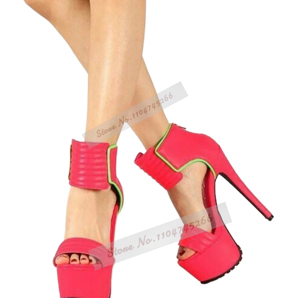 Rose Red Matte Leather Striped - Wide Fit Heels のレビューと価格
