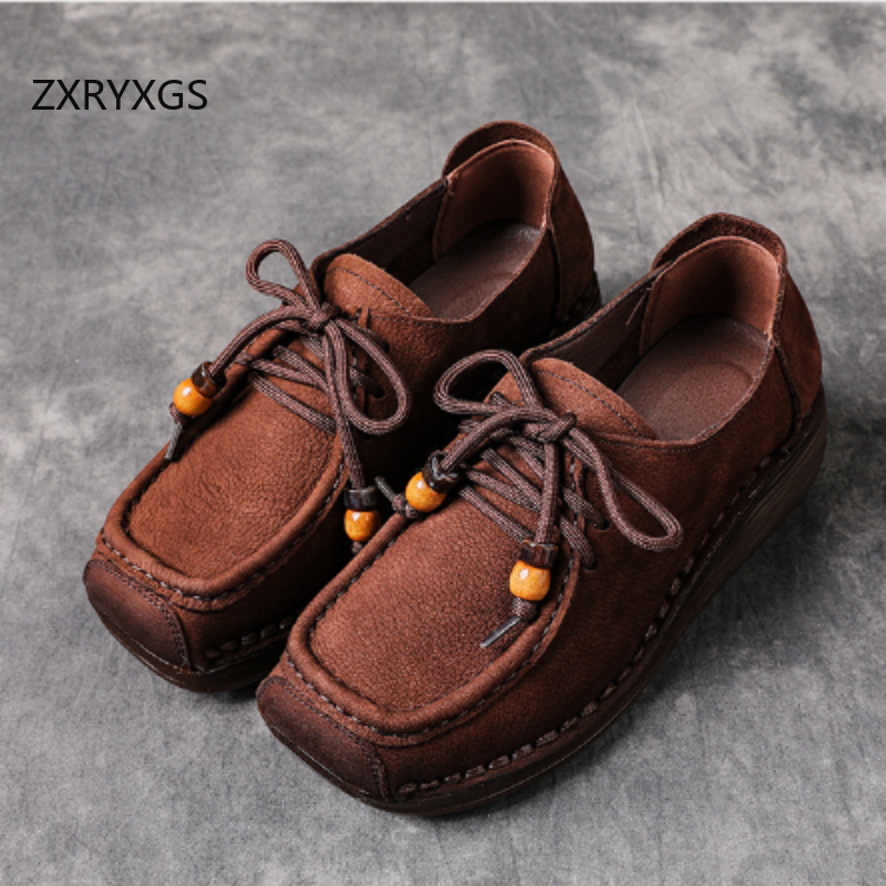 ZXRYXGS Top Layer Cowhide Squa - Women Shoes Size 4 In Cm のレビューと価格