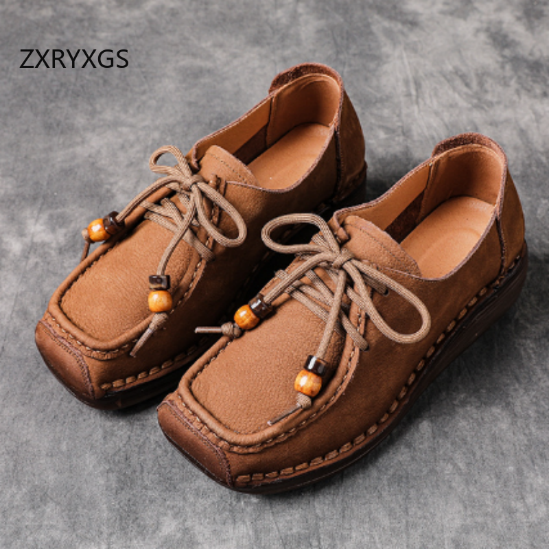 ZXRYXGS Top Layer Cowhide Squa - Women Shoes Size 4 In Cm のレビューと価格
