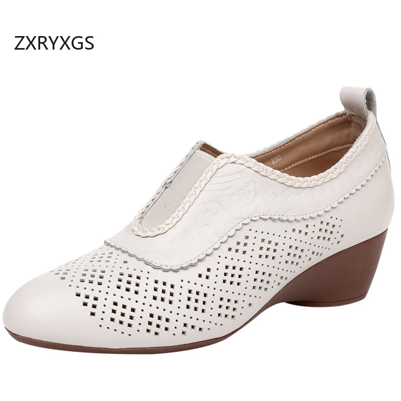 ZXRYXGS Top Layer Cowhide Holl - Women Shoes Size 4 In Cm のレビューと価格