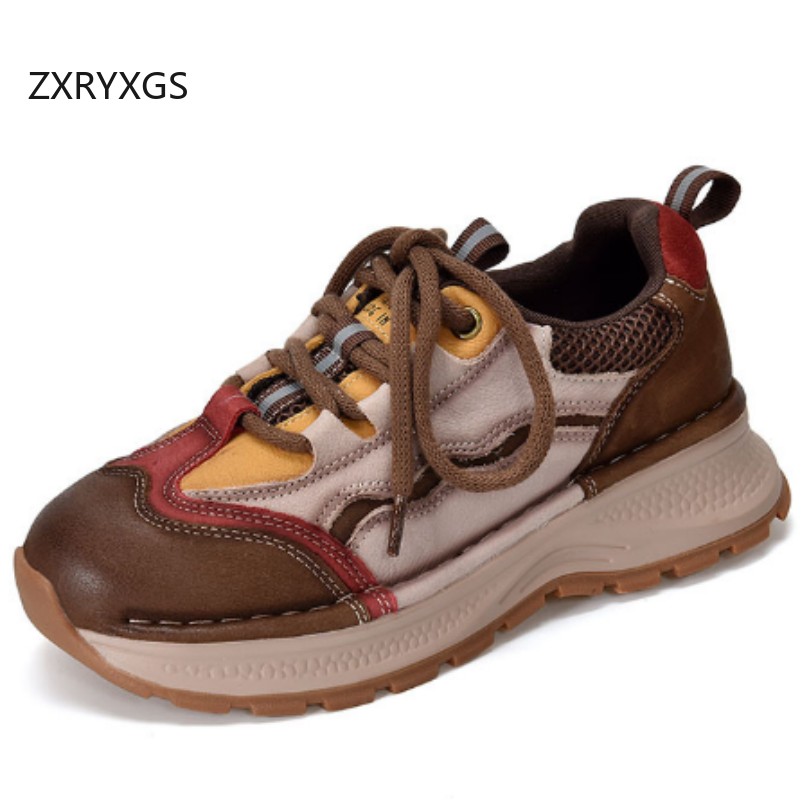 ZXRYXGS Top Cowhide Spell Colo - Women Shoes Size 4 In Cm のレビューと価格