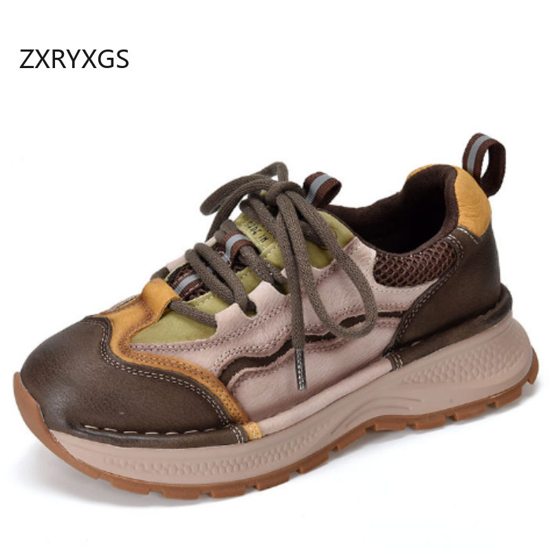 ZXRYXGS Top Cowhide Spell Colo - Women Shoes Size 4 In Cm のレビューと価格