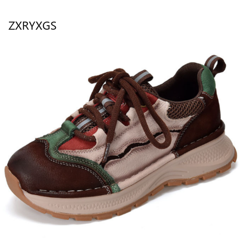 ZXRYXGS Top Cowhide Spell Colo - Women Shoes Size 4 In Cm のレビューと価格