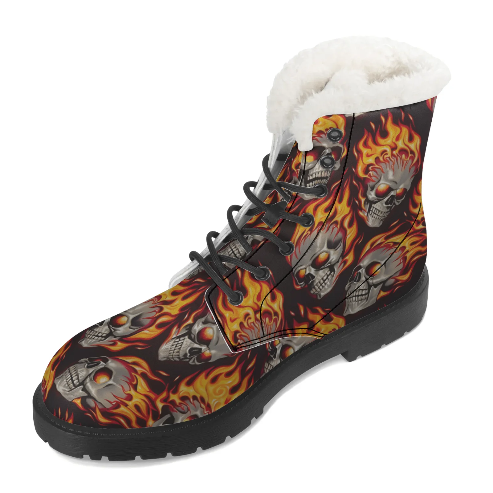 Fire Skull Patterns Snow Boots - Women Shoes Us To Eu のレビューと価格