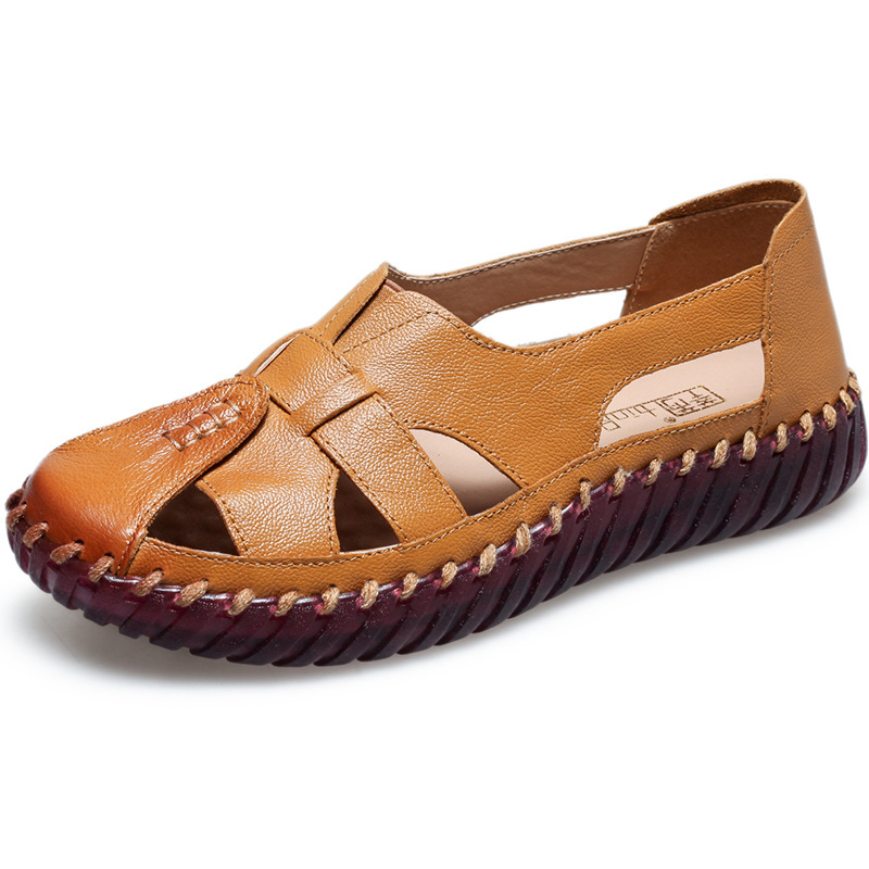 Genuine Leather Women Flat San - Women'S Shoes Big Feet のレビューと価格