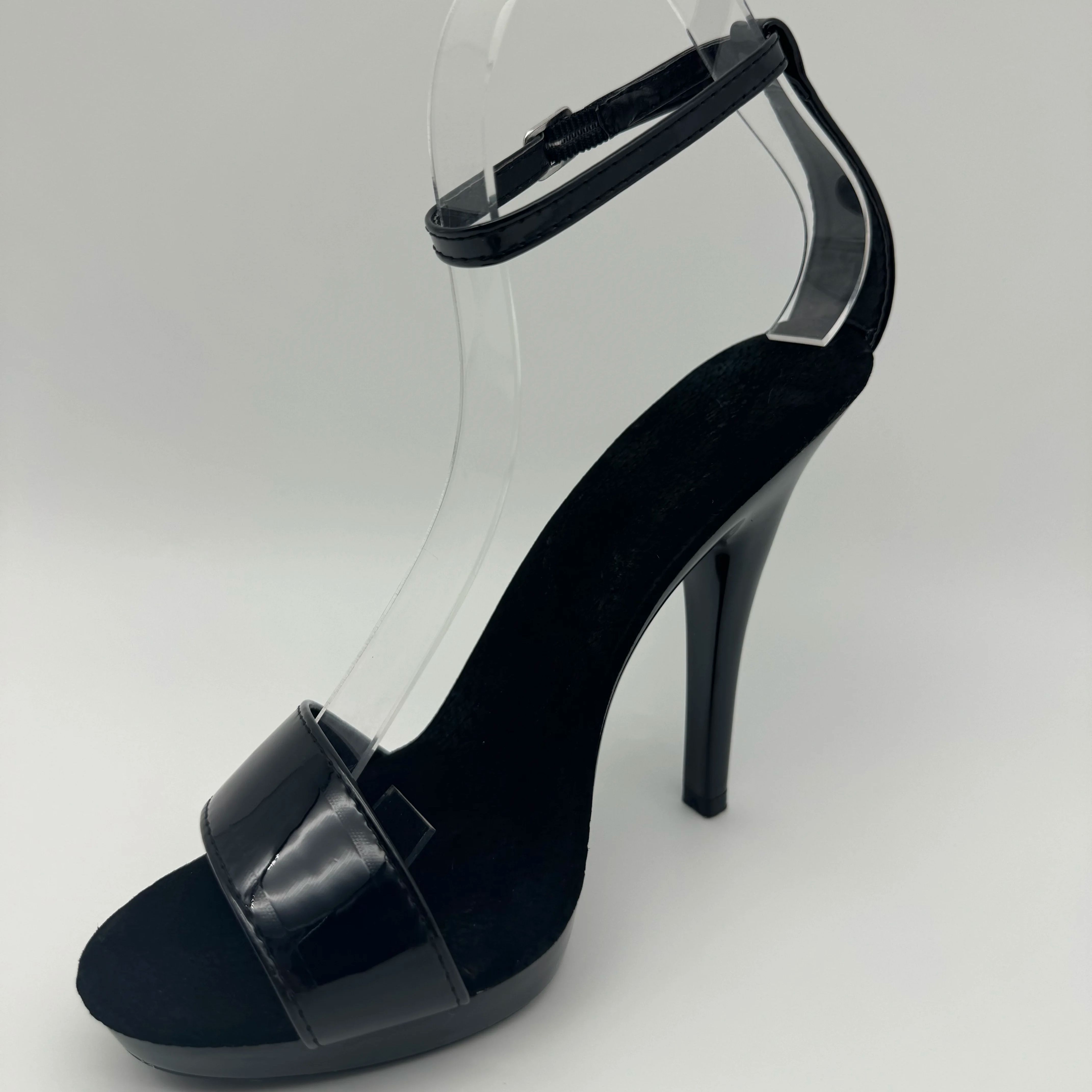 Black Patent Stilettos 13cm -  - Wide Fit Heels のレビューと価格