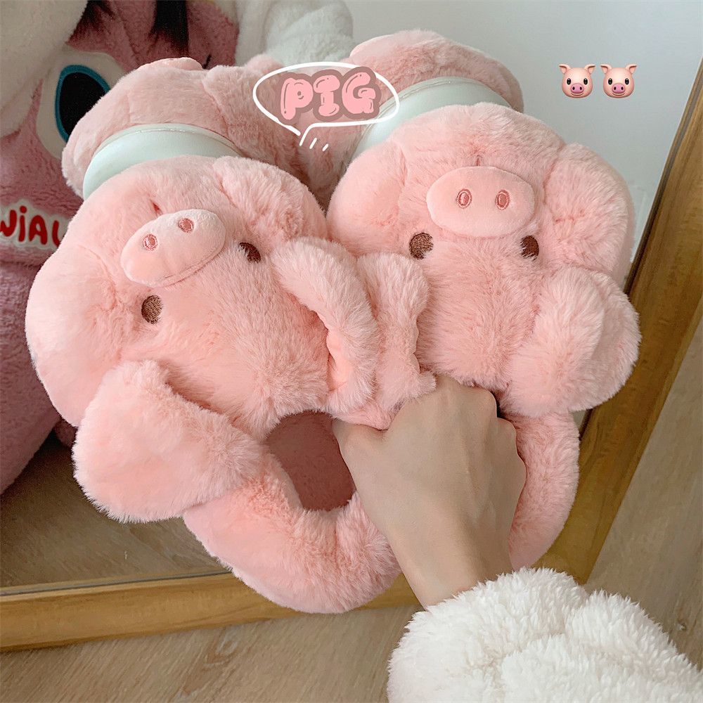 Feerldi Pink fluffy pig slippe - Women'S Shoes For Flat Feet のレビューと価格