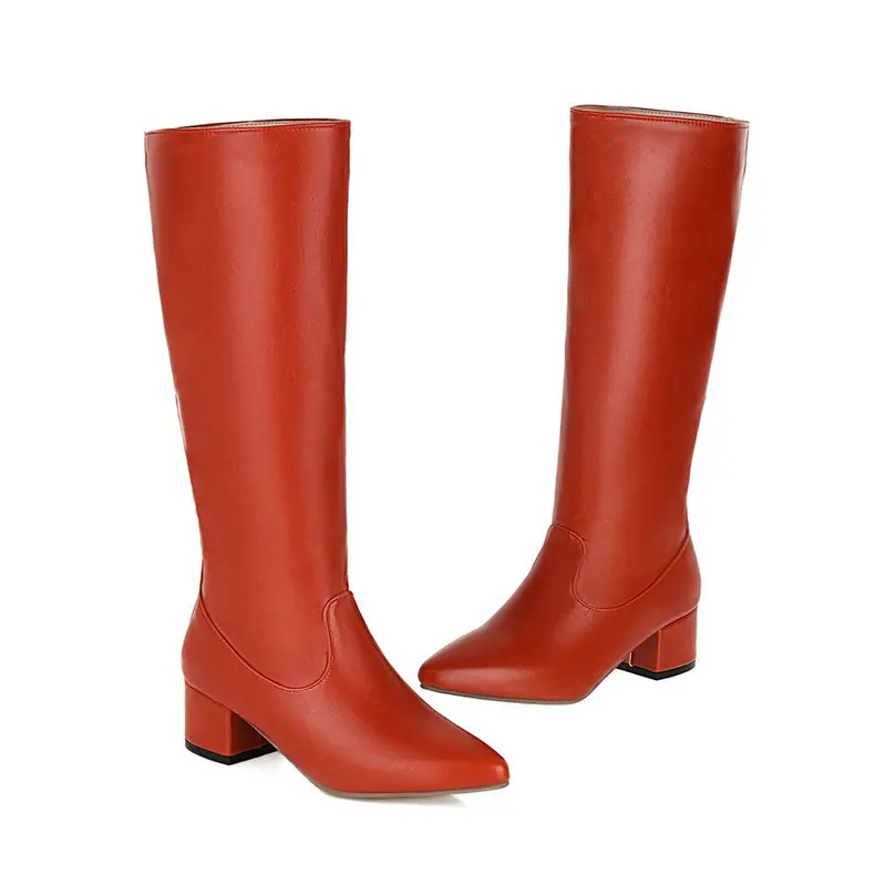 Soft PU Leather Red White Poin - Wide Fit Heels のレビューと価格