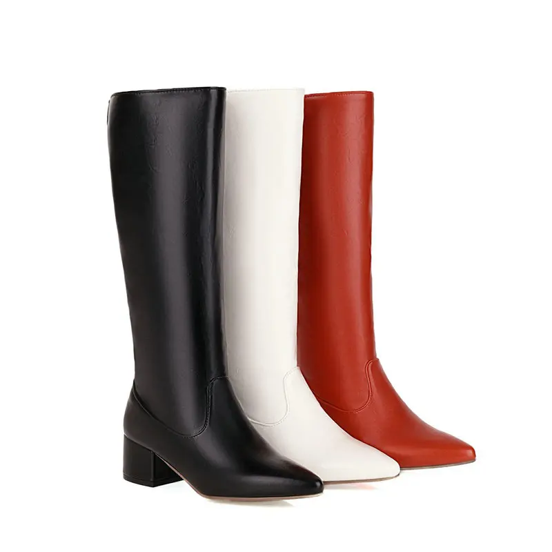 Soft PU Leather Red White Poin - Wide Fit Heels のレビューと価格