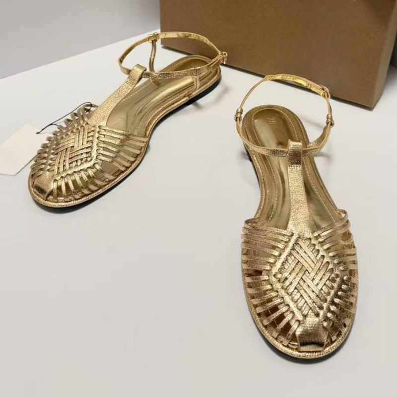 Woven T-Strap Flat Sandals for - Women'S Shoes Big Feet のレビューと価格