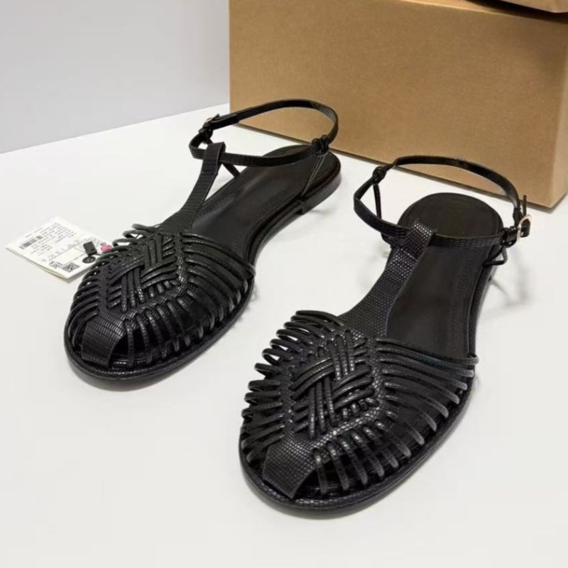 Woven T-Strap Flat Sandals for - Women'S Shoes Big Feet のレビューと価格