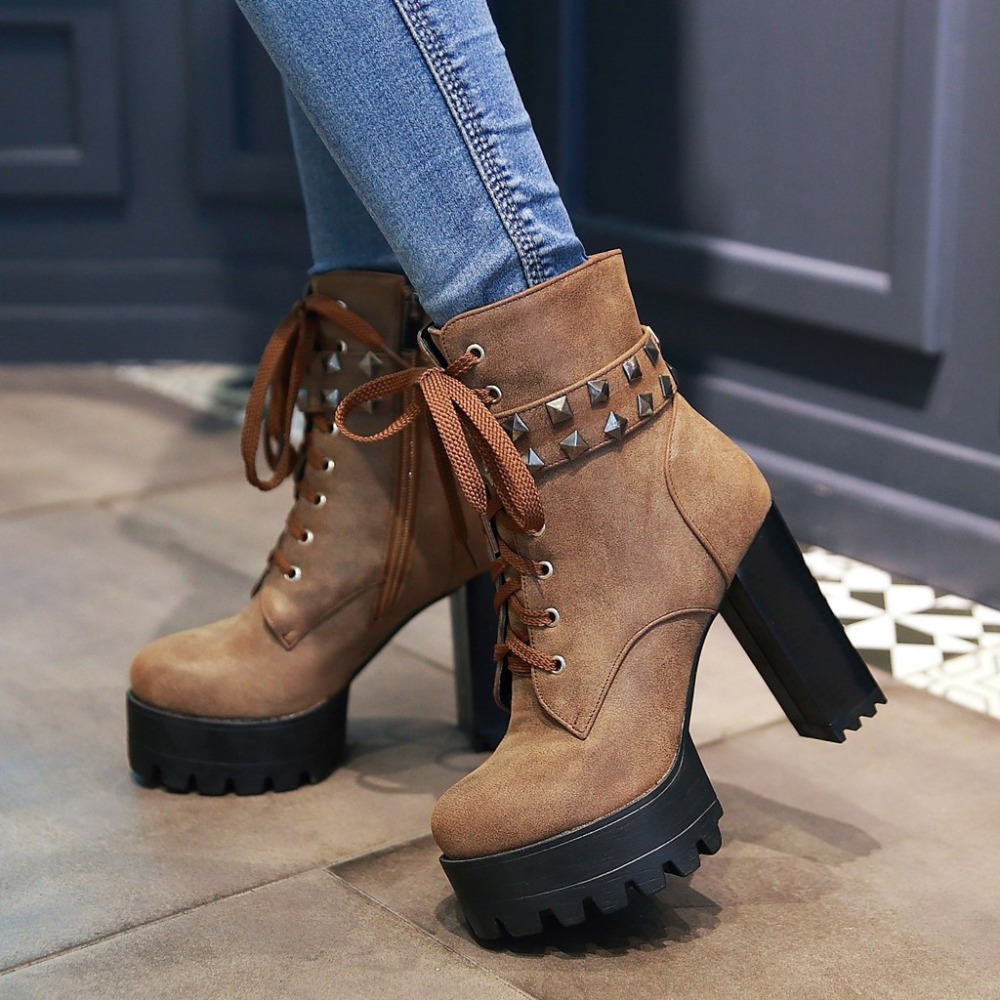 Fashion Women Ankle Boots Plat - Women'S Shoes Big Feet のレビューと価格