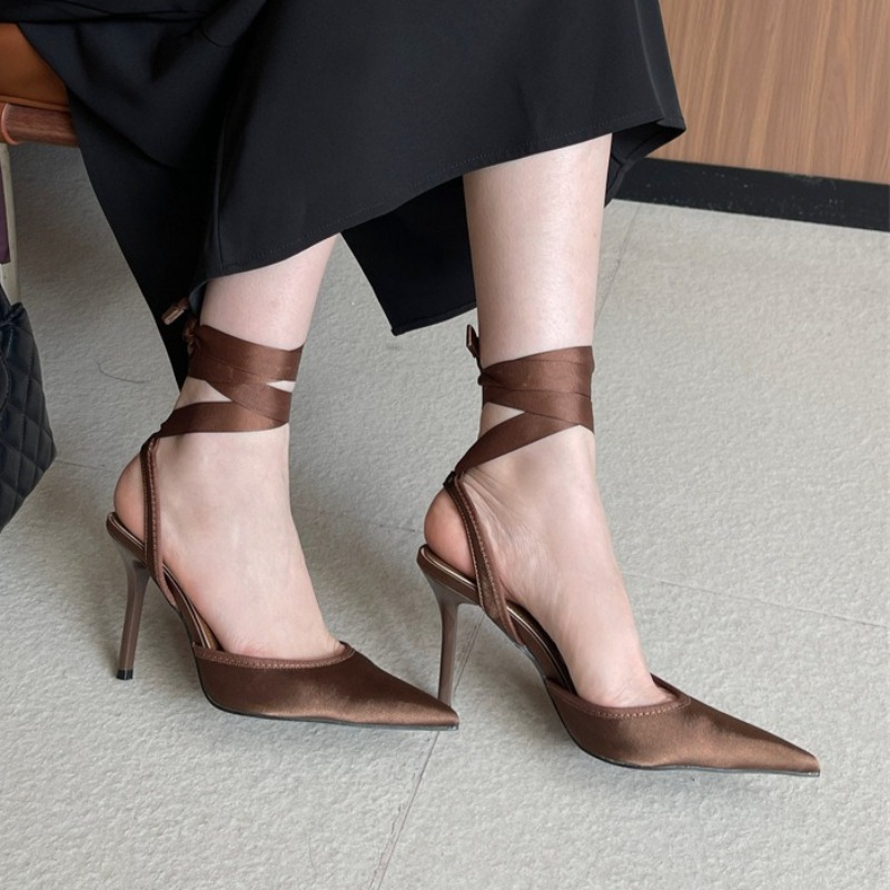 Snake Satin Ankle Strap Luxury - Women Shoes Brand のレビューと価格