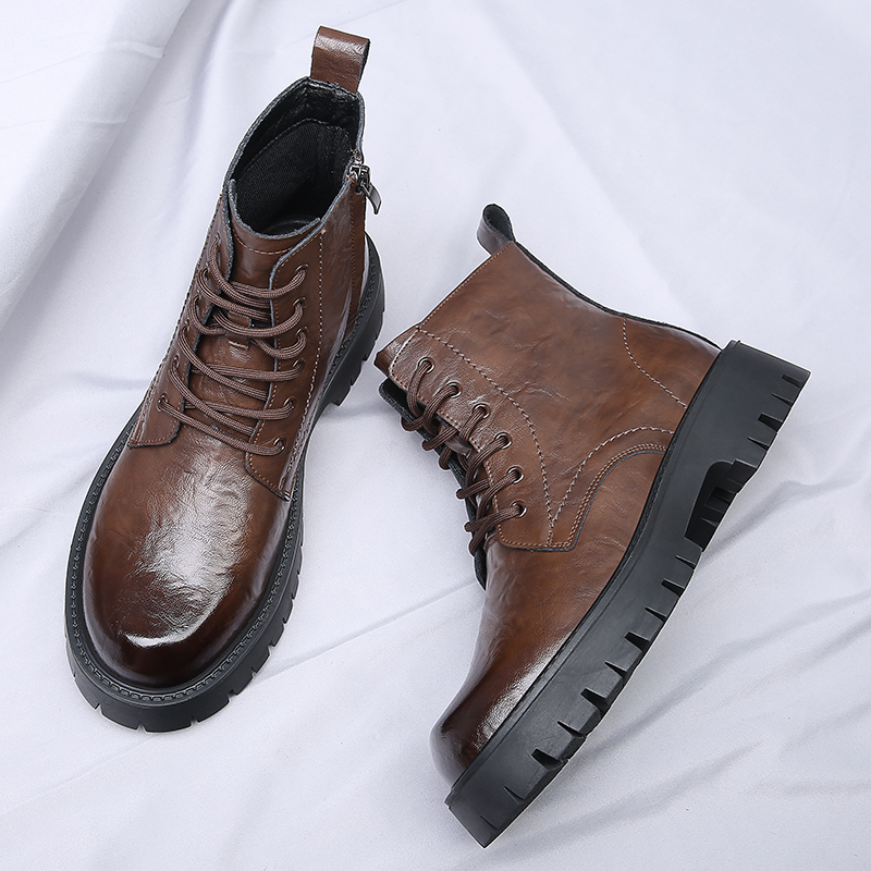 Men Side Zipper High Top Boots - Suede Ankle Boot のレビューと価格