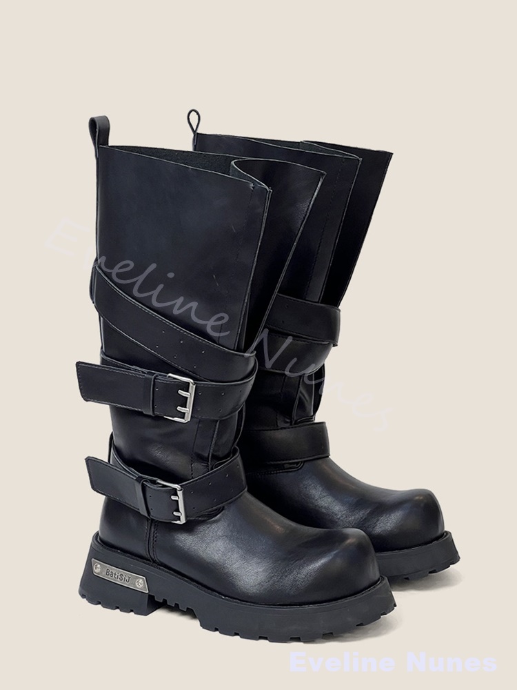 Wide-legged Belt Buckle Thick- - Wide Fit Heels のレビューと価格