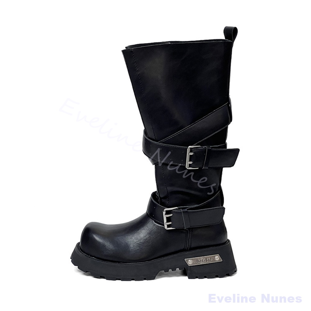 Wide-legged Belt Buckle Thick- - Wide Fit Heels のレビューと価格