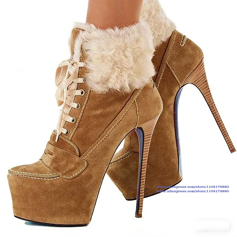 Brown Suede Stiletto Heels Ank - Suede Ankle Boot のレビューと価格