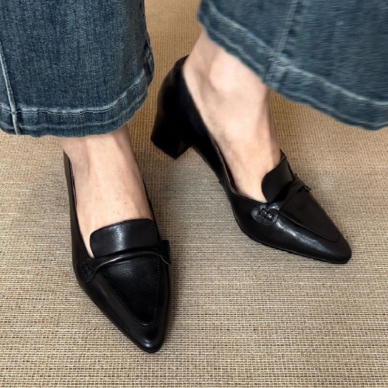 Cozy Med Heels Thick Heels Spr - Women Shoes Size 4 In Cm のレビューと価格