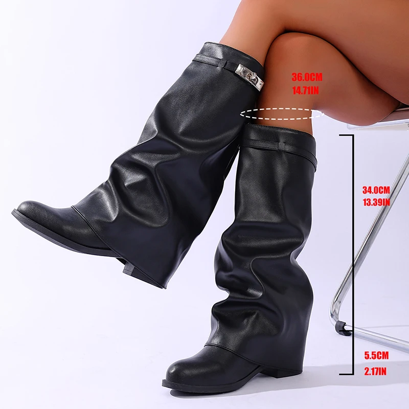 Brand Design Black Pu Leather  - Wide Fit Heels のレビューと価格
