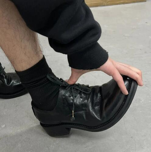 Hot Men Black Cow Real Leather - Women Shoes Size 4 In Cm のレビューと価格