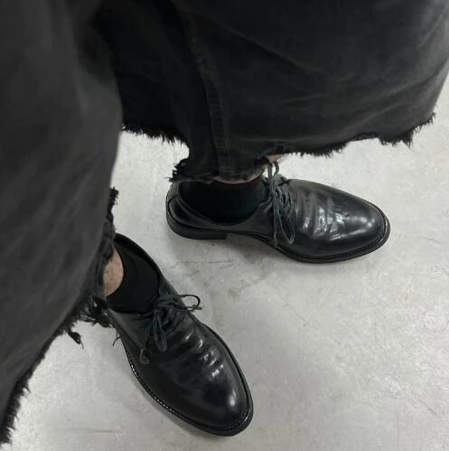 Hot Men Black Cow Real Leather - Women Shoes Size 4 In Cm のレビューと価格