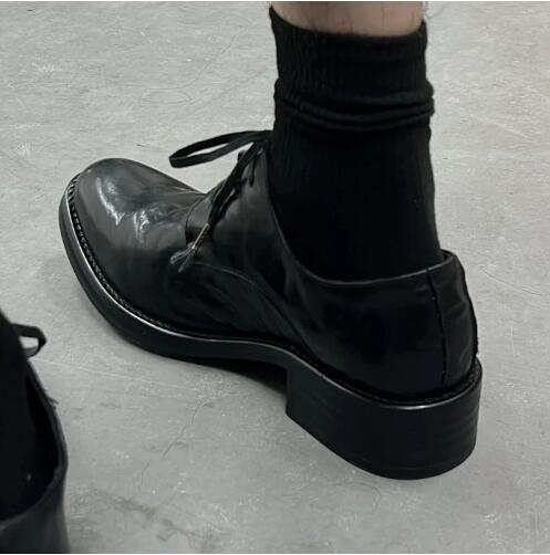 Hot Men Black Cow Real Leather - Women Shoes Size 4 In Cm のレビューと価格