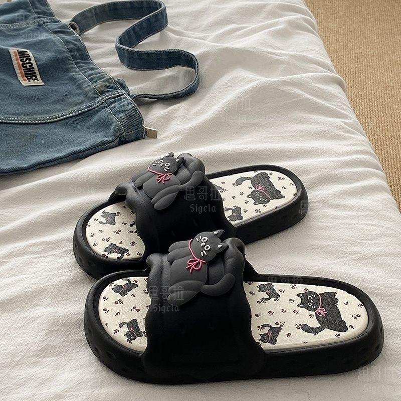Printting Cute Bear Women Slip - Women Shoes Size To Men のレビューと価格