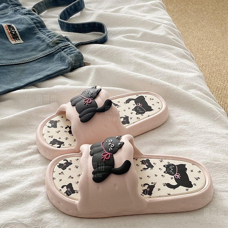 Printting Cute Bear Women Slip - Women Shoes Size To Men のレビューと価格