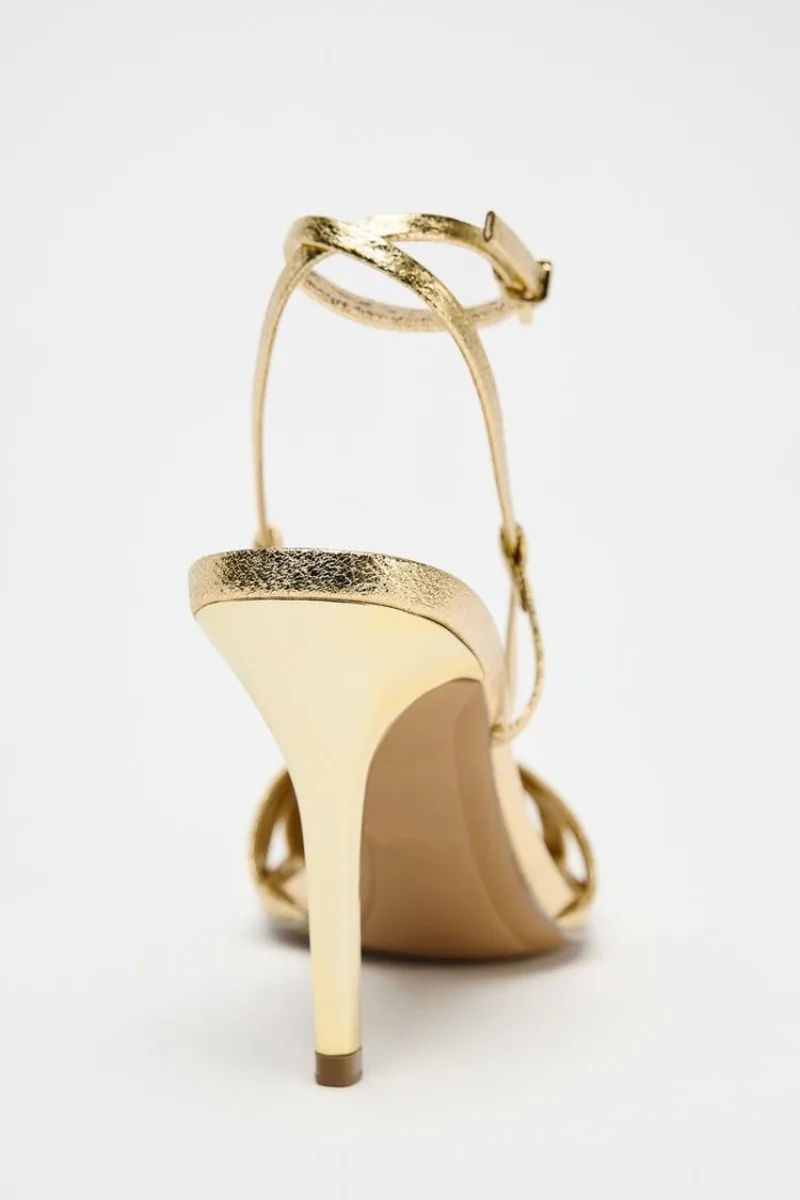Fashion Gold Thin Heeled Sanda - Women Shoes Brand のレビューと価格