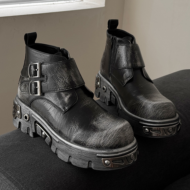 large size men fashion punk go - Suede Ankle Boot のレビューと価格