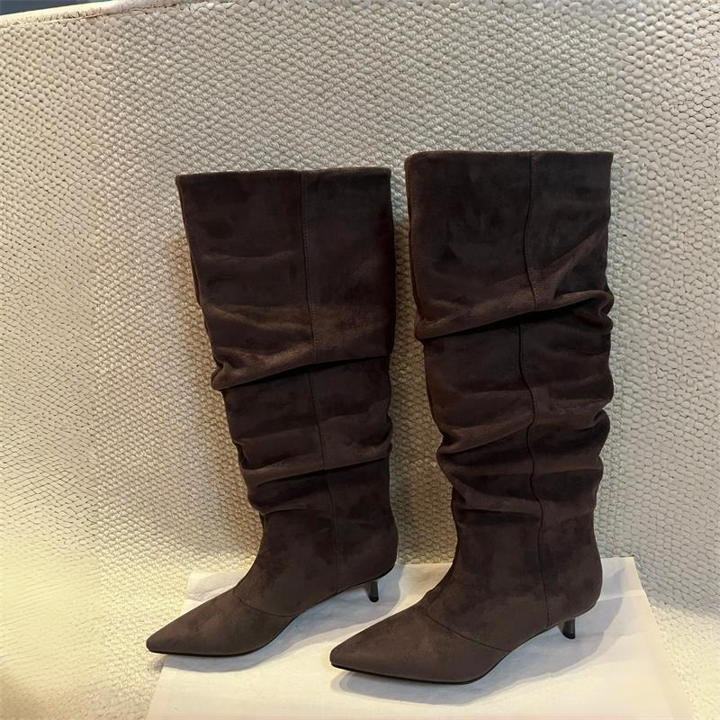 Suede Slouch Knee High Boots W - Suede Ankle Boot のレビューと価格