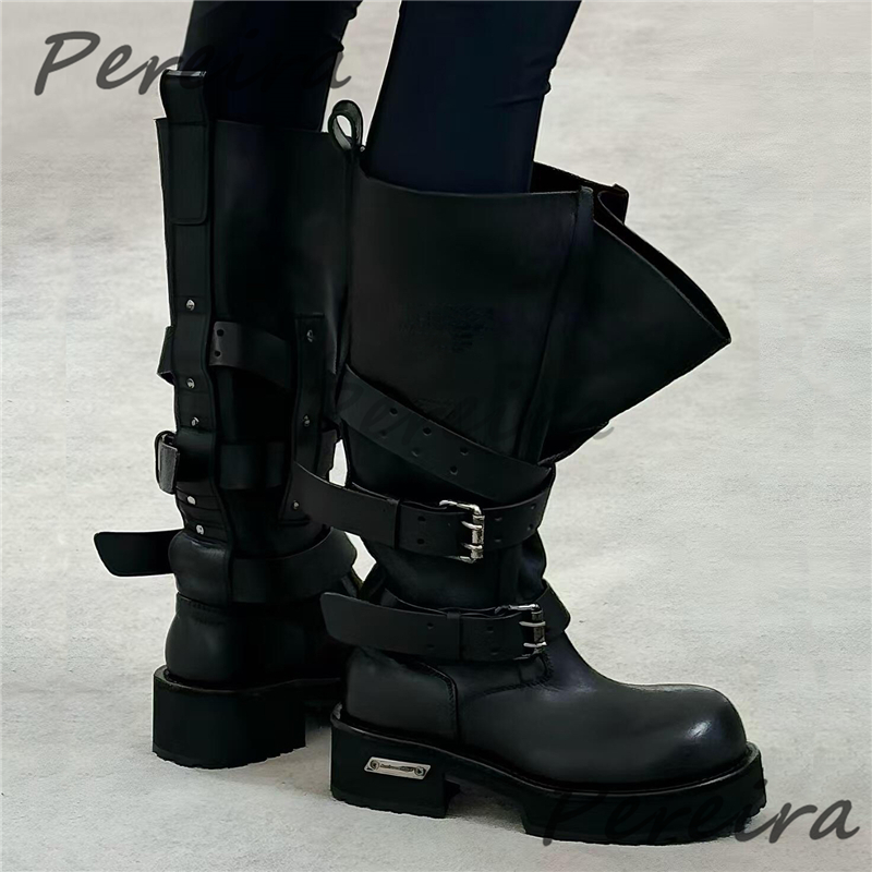 Retro Belt Buckle Motorcycle B - Women'S Shoes Big Feet のレビューと価格