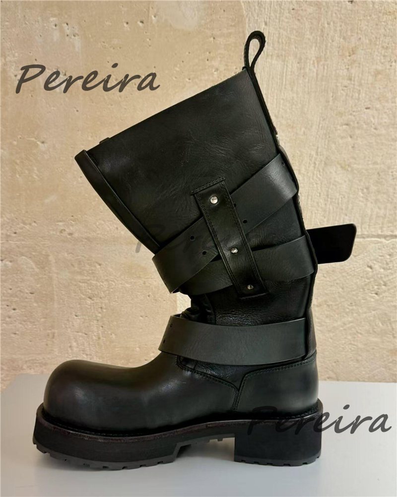 Retro Belt Buckle Motorcycle B - Women'S Shoes Big Feet のレビューと価格