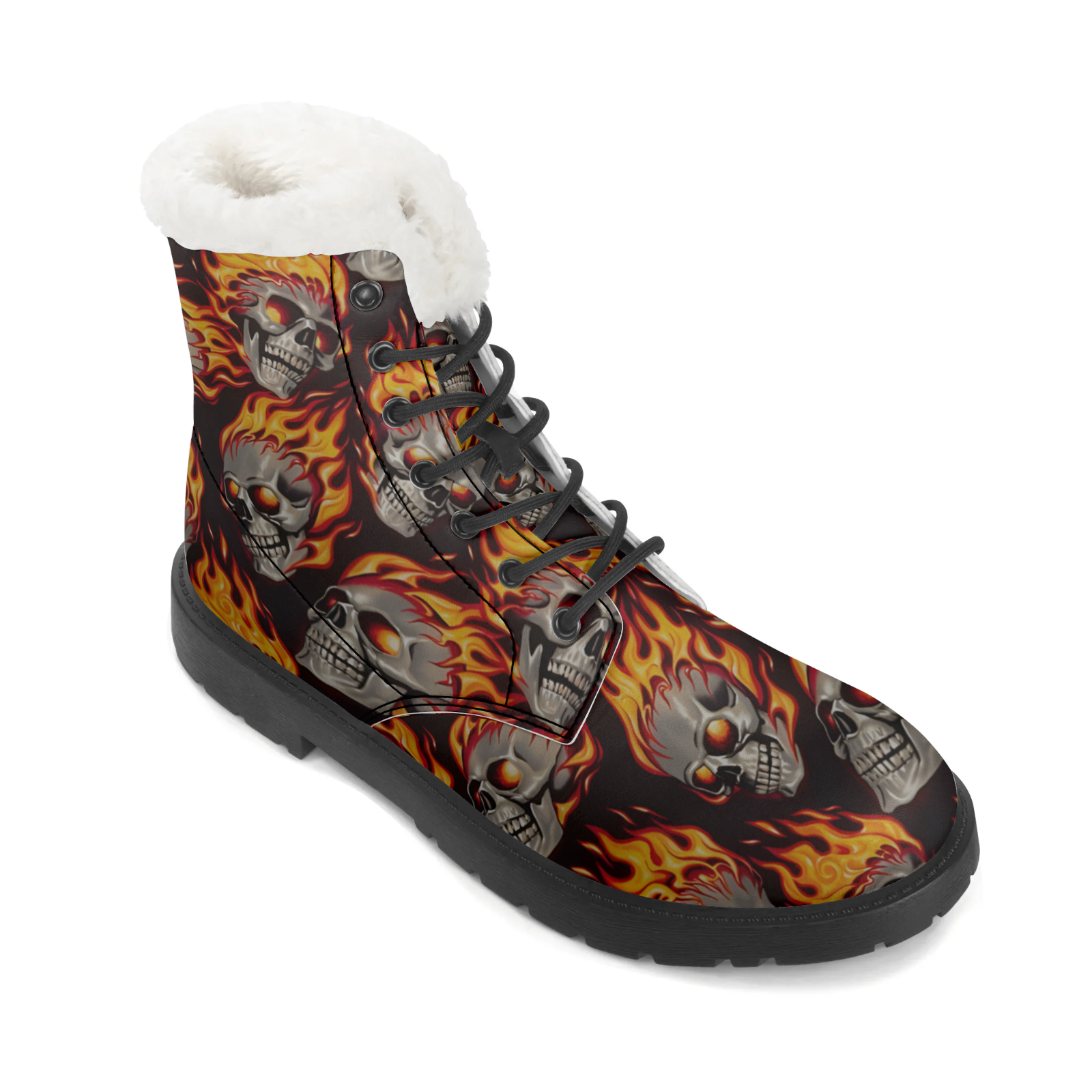Fire Skull Patterns Snow Boots - Women Shoes Us To Eu のレビューと価格